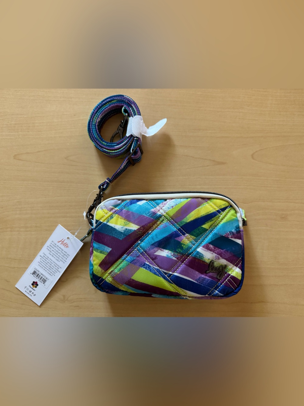 Lug Coupe 2 Quilted Convertible Crossbody Bag in Brushstroke Multicolor NWT - Picture 3 of 6